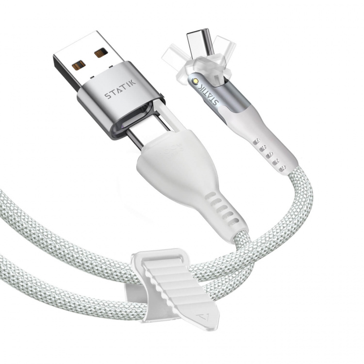 STATIK Kabel PowerPivot Pro Nylonflätad USB-C Till USB-C Vit 1m STATIK Kabel PowerPivot Pro Nylonflätad USB-C Till USB-C Vit 1m