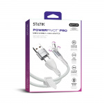 STATIK Kabel PowerPivot Pro Nylonflätad USB-C Till USB-C Vit 1m STATIK Kabel PowerPivot Pro Nylonflätad USB-C Till USB-C Vit 1m