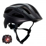 Crazy Safety Svart S.W.A.T Cykelhjälm för barn 6-12 år med USB-laddningsbar inbyggd röd LED-lampa - Svart - M (54-58cm)