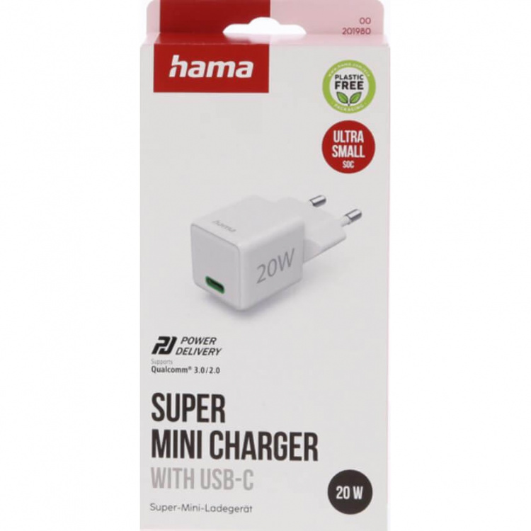 Hama Laddare USB-C PD 20W Snabb Vit Hama Laddare USB-C PD 20W Snabb Vit