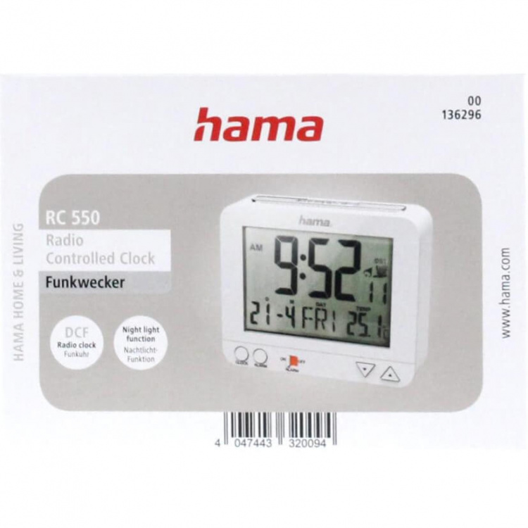 Hama Väckarklocka RC550 Radio Vit
