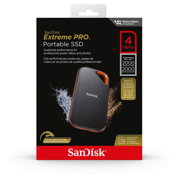 SanDisk Bärbar SSD Extreme PRO 4TB Upp Till 2000MB/s SanDisk Bärbar SSD Extreme PRO 4TB Upp Till 2000MB/s