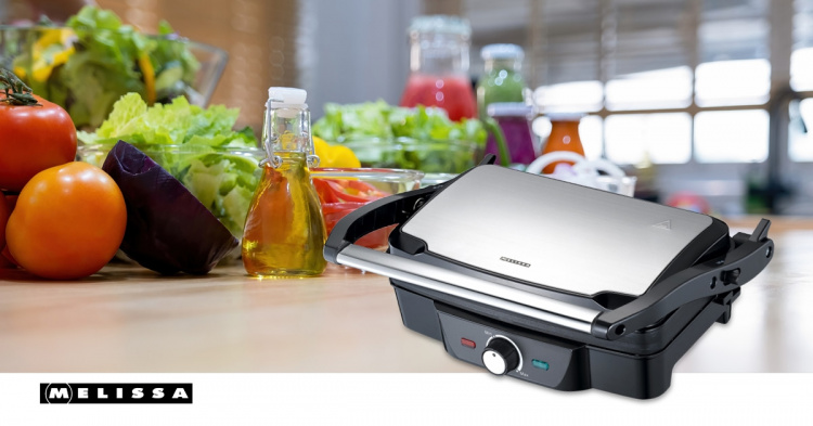 MELISSA Panini / bordsgrill 1600W Svart / Rostfritt stål topphölje MELISSA Panini / bordsgrill 1600W Svart / Rostfritt stål topphölje
