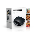 MELISSA 3-i-1 Sandwich Maker | Sandwich/ Panini/ Våffelplattor | 850 W | Automatisk temperaturkontroll | Non-stickbeläggning | Svart