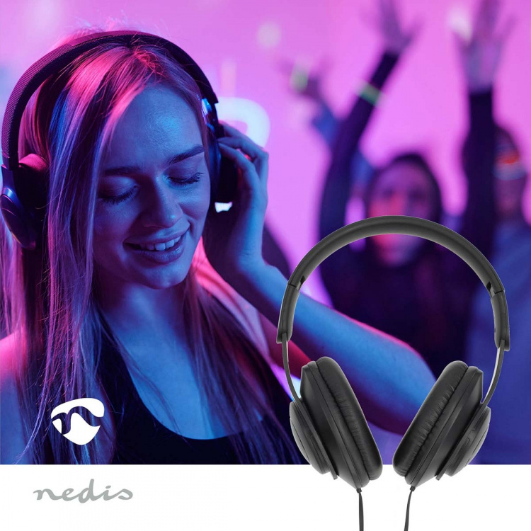 Nedis Over-Ear Wired hörlurar | USB-C™ | Kabellängd: 1.20 m | Volymkontroll | Svart
