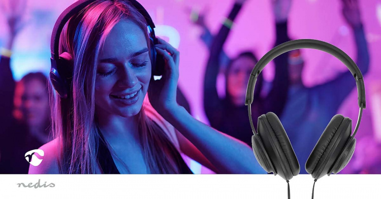 Nedis Over-Ear Wired hörlurar | USB-C™ | Kabellängd: 1.20 m | Volymkontroll | Svart