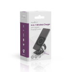 Nedis Trådlös laddning | 3-i-1 | 2.5 / 5 / 15 W | LED indikatorn används | Kabel ingår | USB-A / USB-C™ | 1.50 m