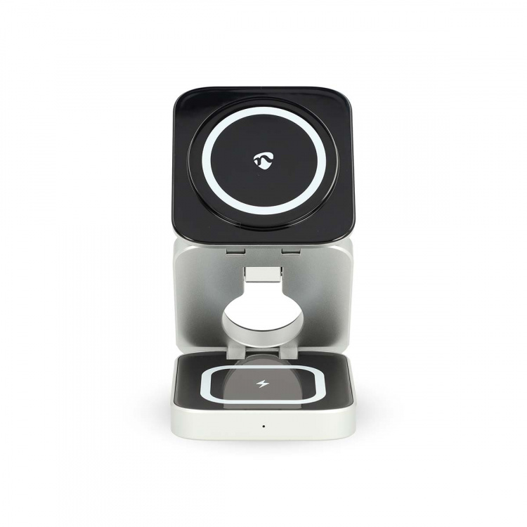 Nedis Trådlös laddning | 3-i-1 | 2.5 / 5 / 15 W | LED indikatorn används | Kabel ingår | USB-A / USB-C™ | 1.50 m