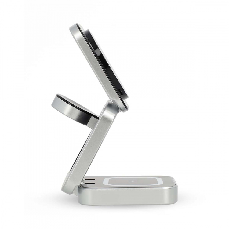 Nedis Trådlös laddning | 3-i-1 | 2.5 / 5 / 15 W | LED indikatorn används | Kabel ingår | USB-A / USB-C™ | 1.50 m