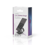 Nedis Trådlös laddning | 3-i-1 | 2.5 / 5 / 15 W | LED indikatorn används | Kabel ingår | USB-A / USB-C™ | 1.50 m