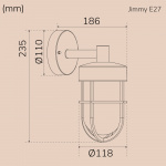 Llitt Jimmy Väggarmatur E27-sockel IP44 Antracit
