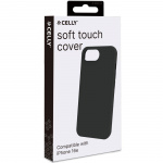Celly Cromo Soft rubber case iPhone 16e Svart