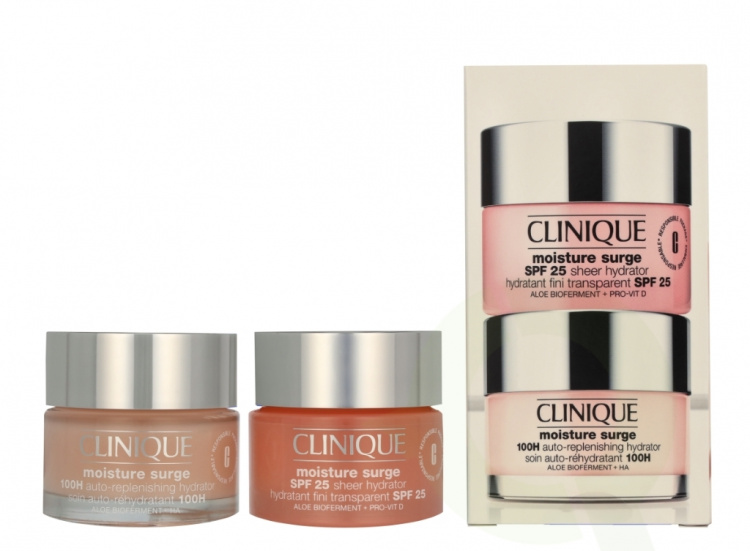 Clinique Moisture Surge Facial Care Set 100 ml Moisture Surge SPF25 Sheer Hydrator 50ml/Moisture Surge 100H Auto-replenishing Hydrator 50ml