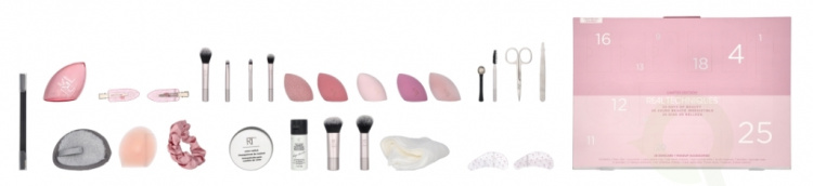 Real Techniques Advent Calendar 25 Days Of Beauty 28 piece Limited Edition - 28 Skincare & Makeup Accessories