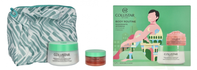 Collistar Body Routine Intensive Firming Set 550 ml Cream Plus 400ml/Firming Thalasso-Scrub 150 ml/Travel bag