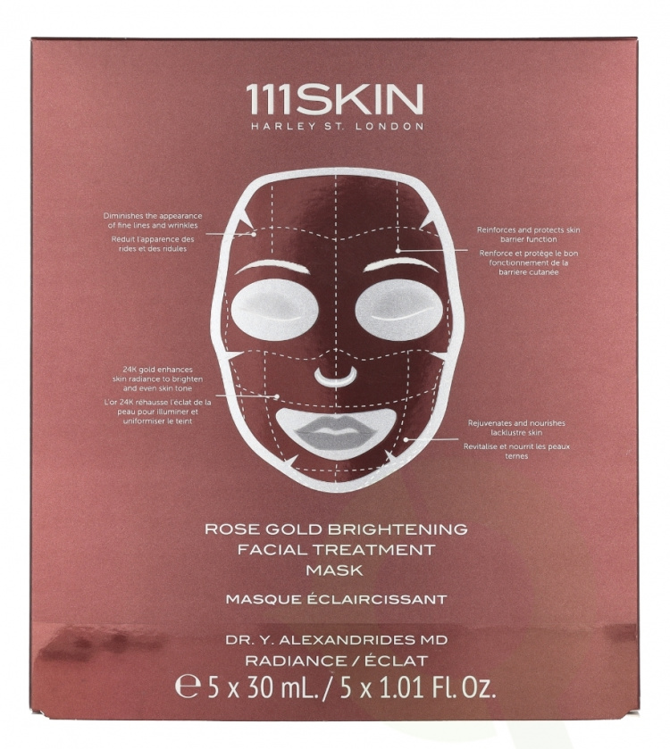 111Skin Rose Gold Brightening Facial Treatment Mask Set 150 ml 5x30ml