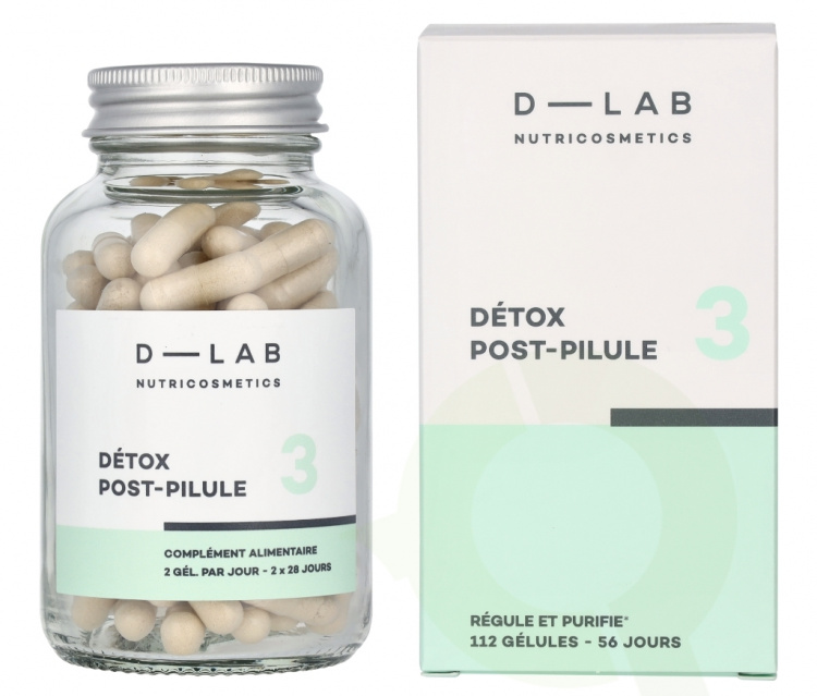 D-Lab Nutricosmetics D-Lab Detox Post-Pilule 3 Capsules 112 piece 56 Jours x 2 Capsules