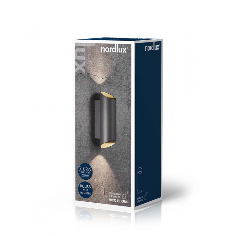 Nordlux Nico Round 22 Vägglampa Svart