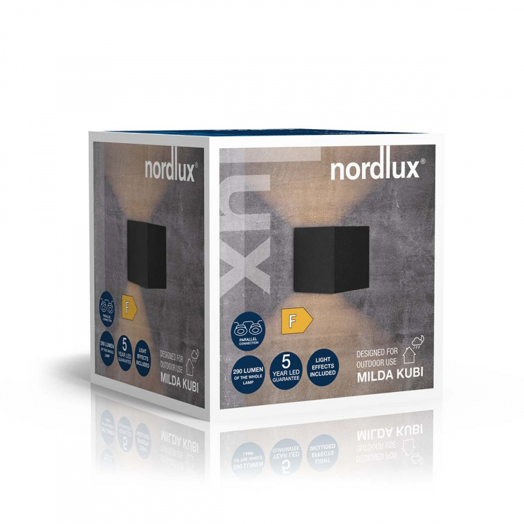 Nordlux Milda kubi Vägglampa Svart