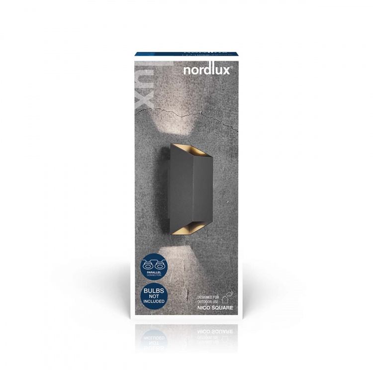 Nordlux Nico Square 22 Vägglampa Svart