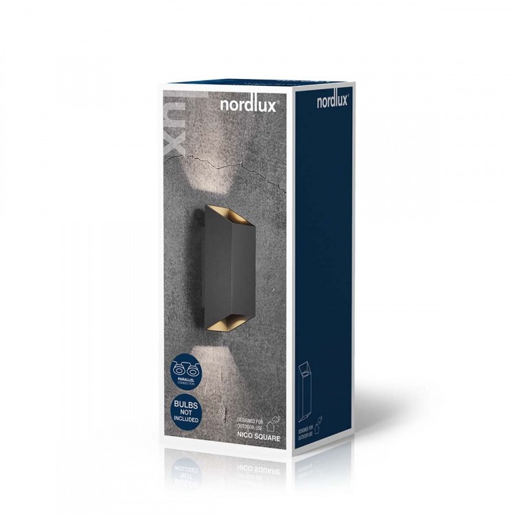 Nordlux Nico Square 22 Vägglampa Svart