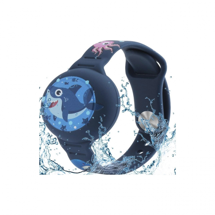 OFKOZ Armband Apple Airtag Barn Vattentät Haj Blå