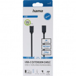 Hama Usb-C Extension Svart 0,5m Hama Usb-C Extension Svart 0,5m