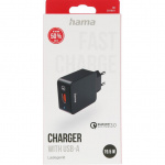 Hama Snabbladdare Fast Charger 1x USB-A Qualcomm 19.5w Svart Hama Snabbladdare Fast Charger 1x USB-A Qualcomm 19.5w Svart