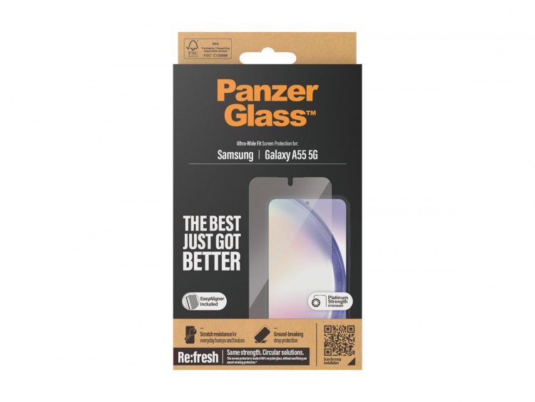 PanzerGlass Skärmskydd till Mobilen - ultra - bred passform m. EasyAligner