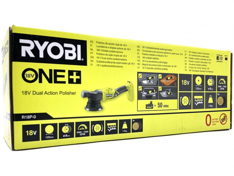 Ryobi One+ R18P-0 18V polermaskin utan batteri Ryobi One+ R18P-0 18V polermaskin utan batteri