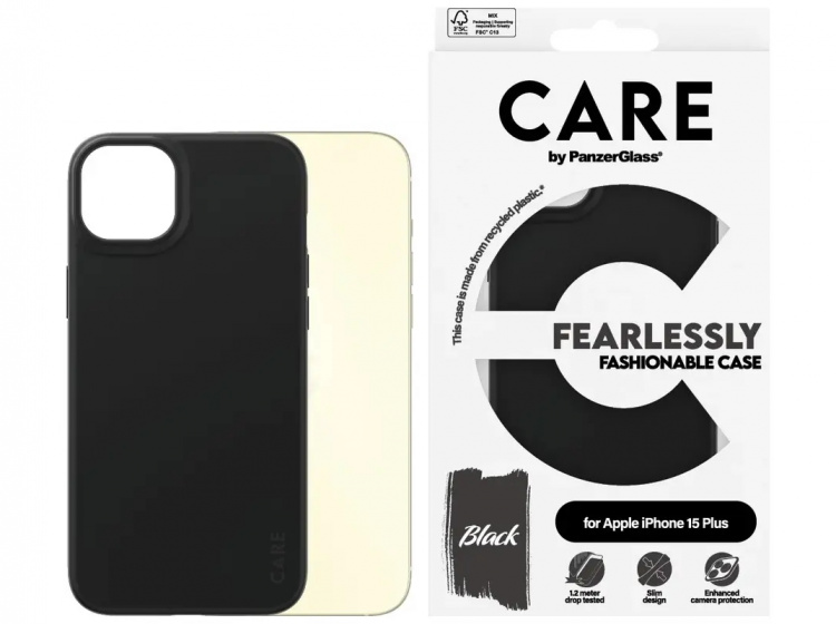 PanzerGlass CARE Fashionable Case for iPhone 15 Plus Svart