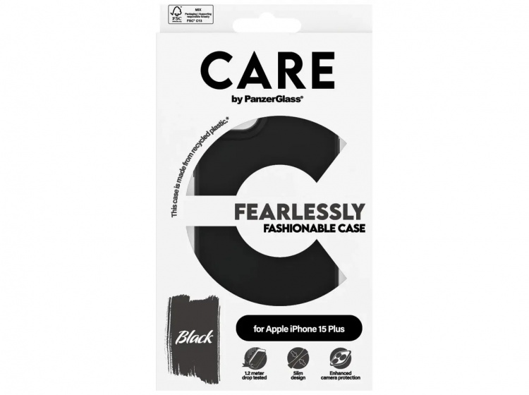 PanzerGlass CARE Fashionable Case for iPhone 15 Plus Svart