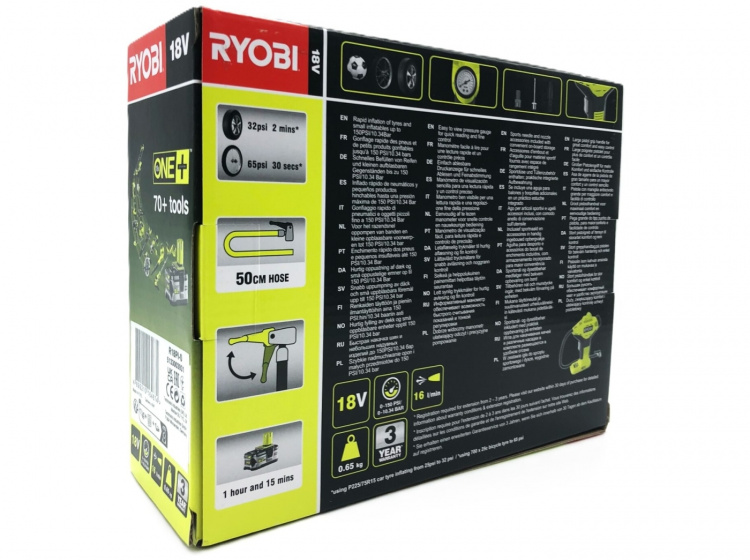 Ryobi One+ R18PI-0 - luftpump - sladdlös - inget batteri