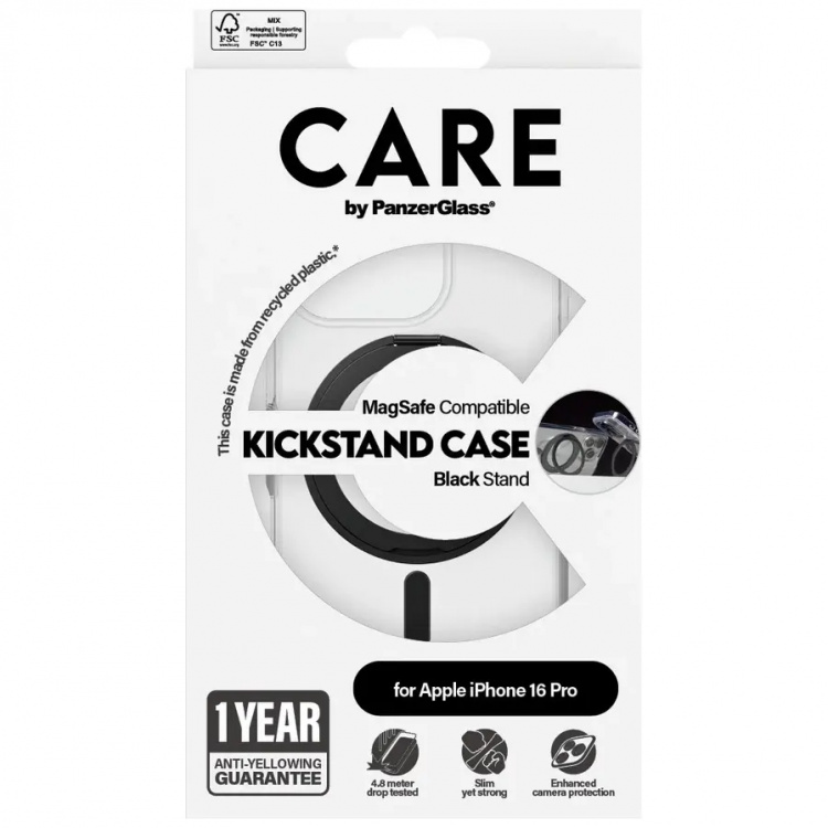 PanzerGlass CARE Kickstand Black for Apple iPhone 16 Pro