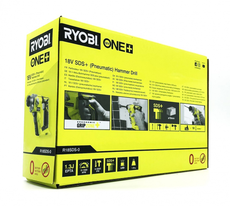 Ryobi One+ R18SDS-0 Borrhammare Inget batteri 18V 1,3Joule Ryobi One+ R18SDS-0 Borrhammare Inget batteri 18V 1,3Joule