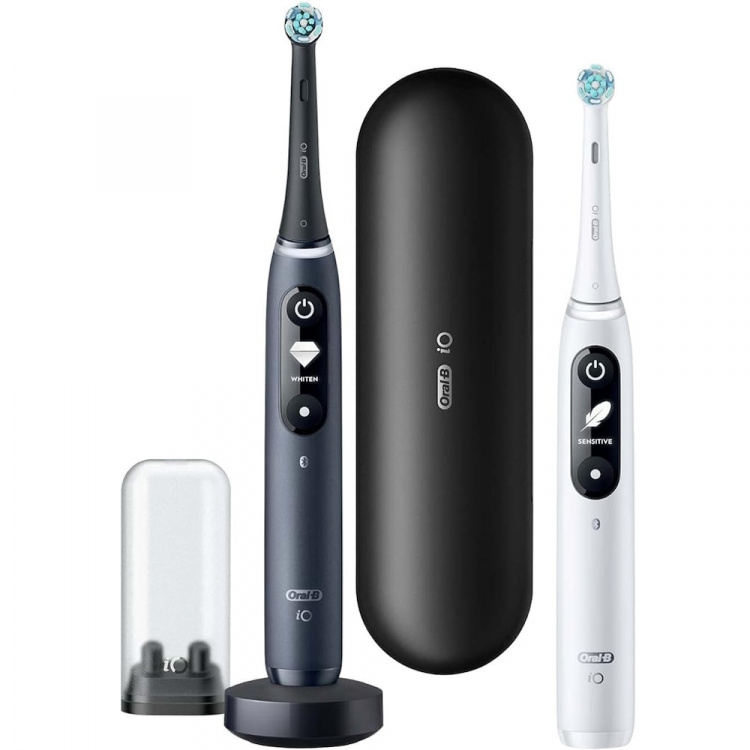 Oral B iO Series 7 Duo Eltandborste, Svart & Vit