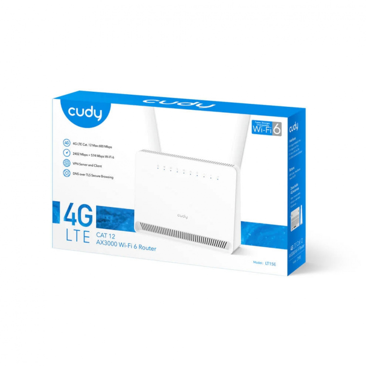CUDY 4G Router LT15E Cat 12 AX3000 Gigabit CUDY 4G Router LT15E Cat 12 AX3000 Gigabit