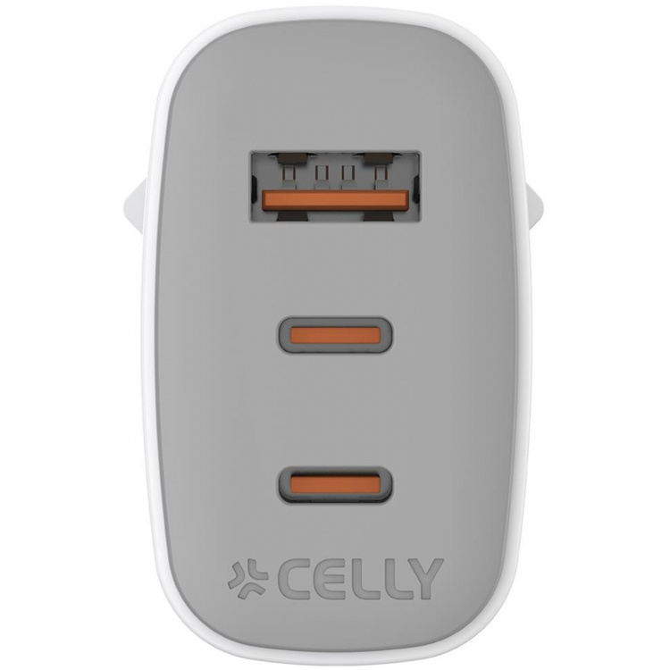 Celly USB-laddare GaN 1 x USB-A + 2 x USB-C PD 65W