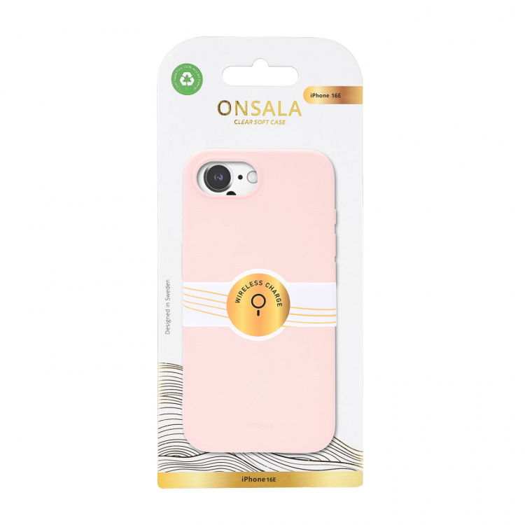 Onsala Mobilskal iPhone 16e Baksida med Silikonkänsla MagSerie Återvunnen Chalk Pink