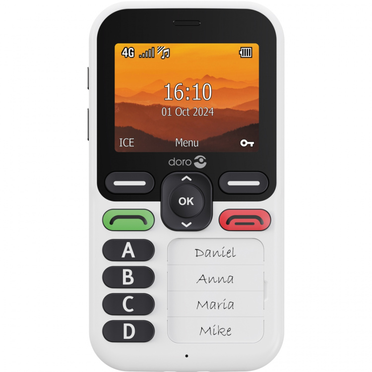 Doro Mobiltelefon 4G Leva X10 Vit/Svart