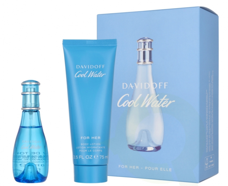 Davidoff Cool Water Woman Giftset 115 ml Edt Spray 30ml/Body Lotion 75ml