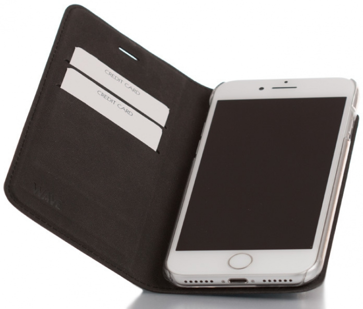 Wave BookCase skyddsfodral, iPhone 7 / 8 / SE, svart Wave BookCase skyddsfodral, iPhone 7 / 8 / SE, svart