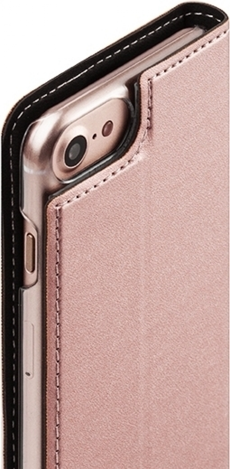 Wave BookCase skyddsfodral, iPhone 6 / 6s / 7 / 8 / SE, roséguld