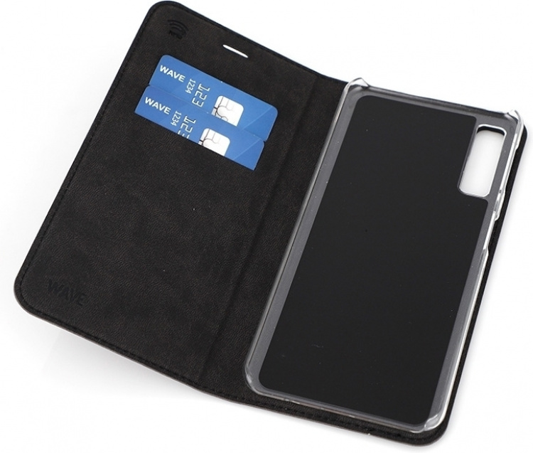 Wave BookCase skyddsfodral, Samsung Galaxy A7 (2018), svart