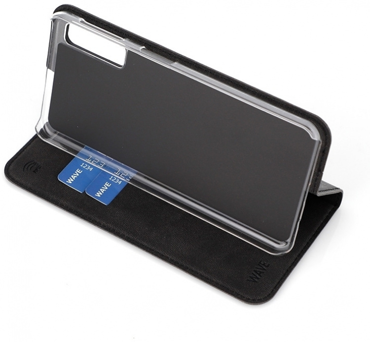 Wave BookCase skyddsfodral, Samsung Galaxy A7 (2018), svart