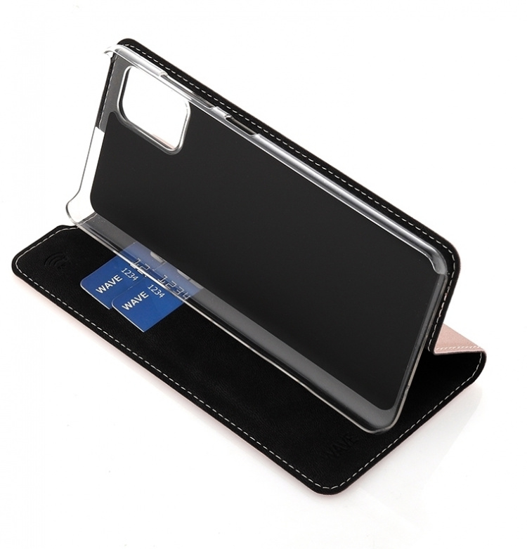 Wave BookCase skyddsfodral, Samsung Galaxy A51, roséguld Wave BookCase skyddsfodral, Samsung Galaxy A51, roséguld