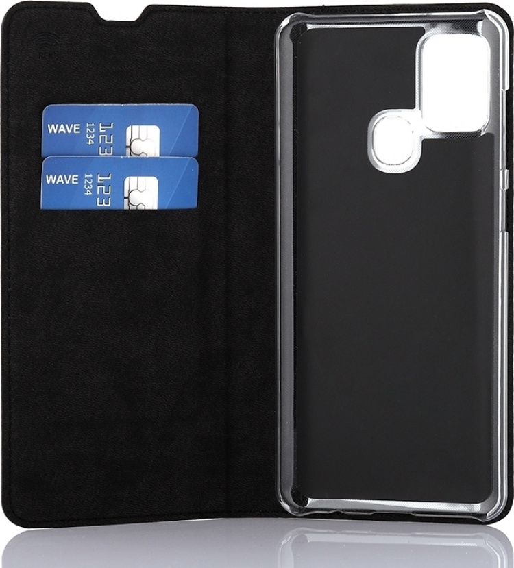 Wave BookCase skyddsfodral, Samsung Galaxy A21s, svart