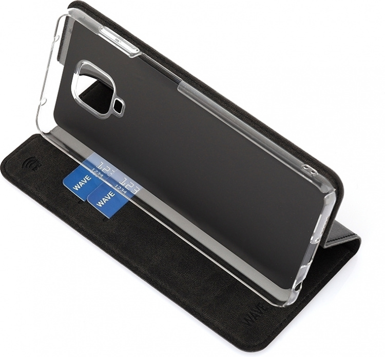 Wave BookCase skyddsfodral, Xiaomi Redmi Note 9 Pro, svart