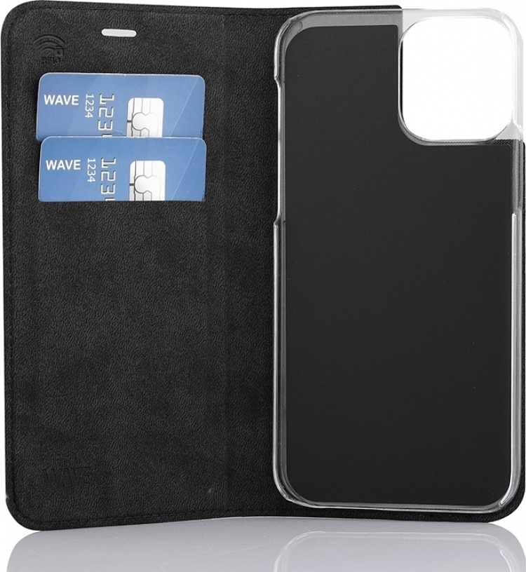 Wave BookCase Fodral, iPhone 12 Pro / iPhone 12, svart Wave BookCase Fodral, iPhone 12 Pro / iPhone 12, svart