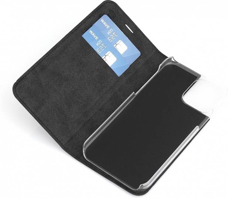 Wave BookCase Fodral, iPhone 12 Pro / iPhone 12, svart Wave BookCase Fodral, iPhone 12 Pro / iPhone 12, svart